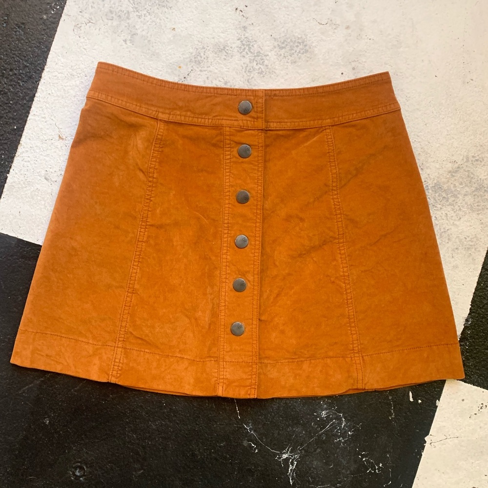 Madewell suede snap up skirt